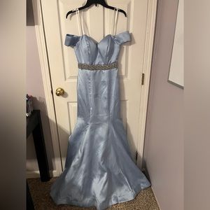 Light Blue Mermaid Style Prom Dress